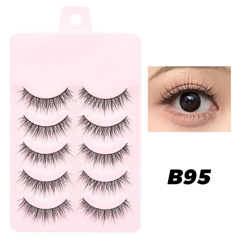 5 Pairs Soft Strip Lashes Manga Makeup Korean Natural False Eyelashes DINGSEN Natural Lashes Sleeve Anime Daily Eyelashes