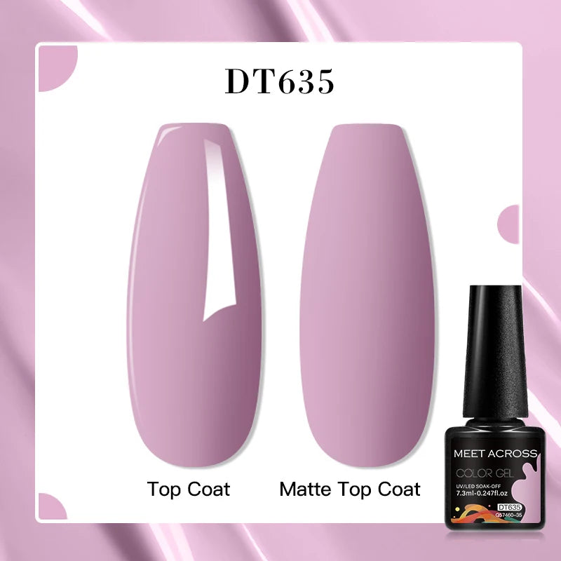 MEET ACROSS 7ml Red Blue Green Metallic Gel Nail Polish Super Bright Mirror Effect Semi Permanent LED UV Gel Nail Art Varnish