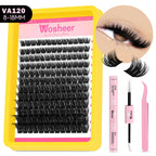 WOSHEER Lash Clusters Kit Lash Spikes Eyelash Clusters Volume Individual Lashes DIY Spiky Lash Extension Manga Clusters Eyelash