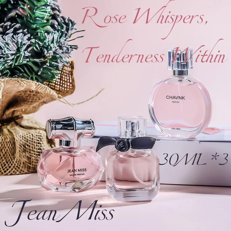 30ml X 3 Women's Perfume Set Floral Fruity Chypre Eau De Parfum Long-Lasting Fresh Scent Gift Box