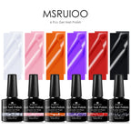 6pc Crackle Gel Nail Polish Set Quick Dry Nail Supplies Varnishes Hybrid Semi Permanent Soak Off Manicure for Nails Design