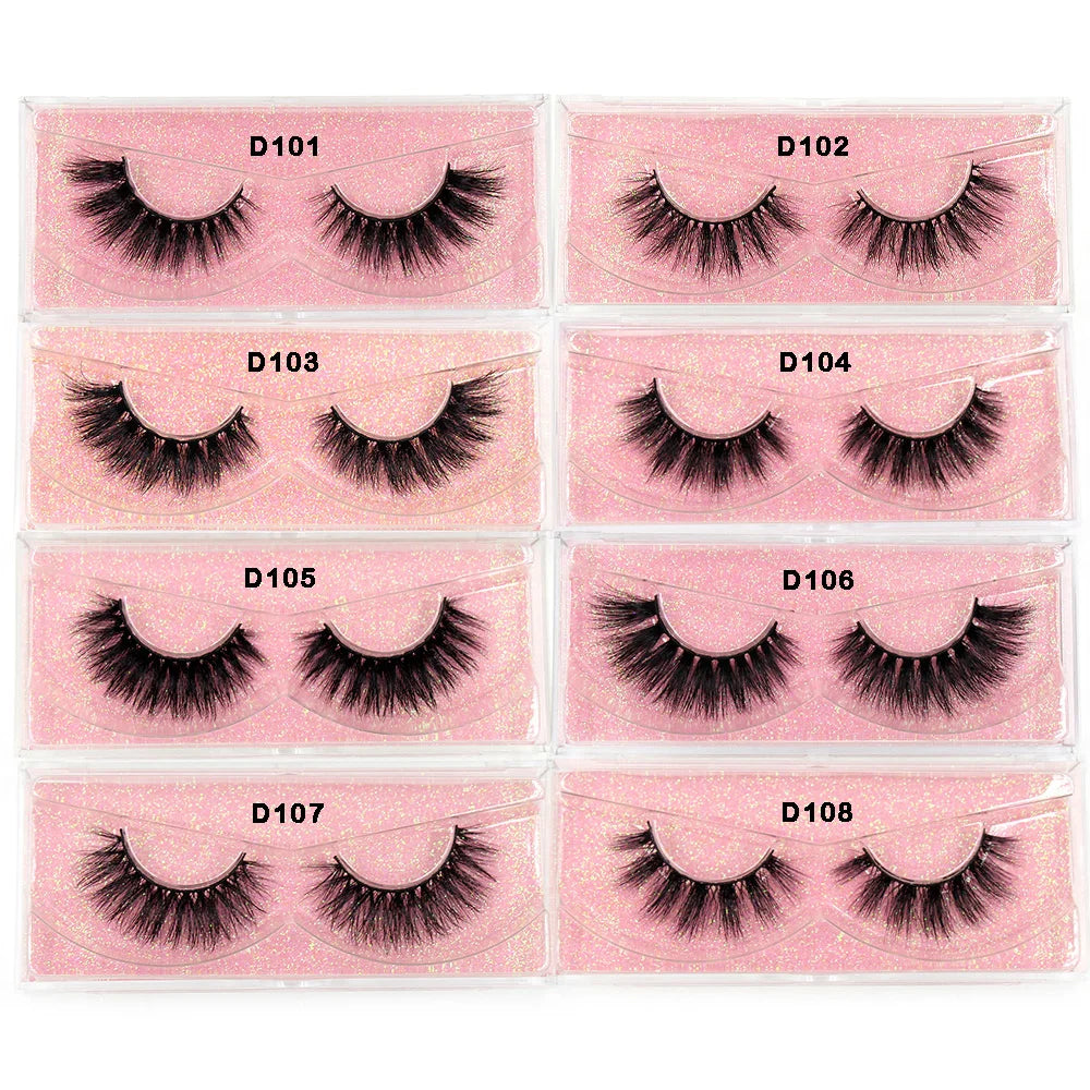 False Eyelashes 3D Mink Lashes Soft Fluffy Natural Long Fake Lashes Full Stripe False Eyelash Volume Eye Lashes for Makeup D101