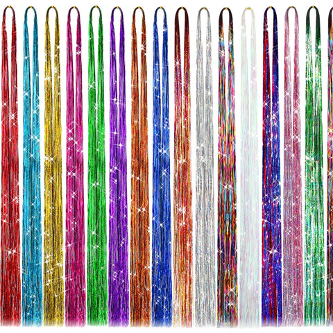 Sparkle Hair Tinsel Heat Resistant Multi-color Colors 36 Inch Glitter Fairy Hair Accessories Perfect For Christmas New Year