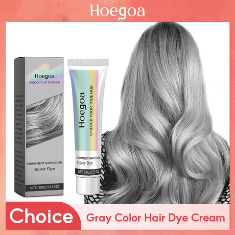 Gray Color Hair Dye Cream Smoky Gray Punk Style Light Color Silver Hair Permanent Professional Hair Colors Dye Wax For Women Men