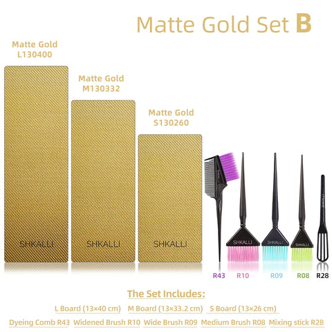 SHKALLI Professional Carbon Fibre Hair Balayage Board and Brush Set Hair Dyeing Tool Kit for Hairdressers