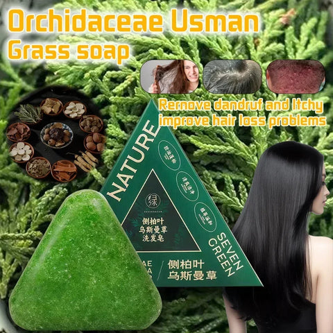 Arborvitae Leaf Shampoo Soap Strongly Fight Dandruff Strengthen Hair Root Effective Oil Control Prevent Hair Loss Solid Shampoo