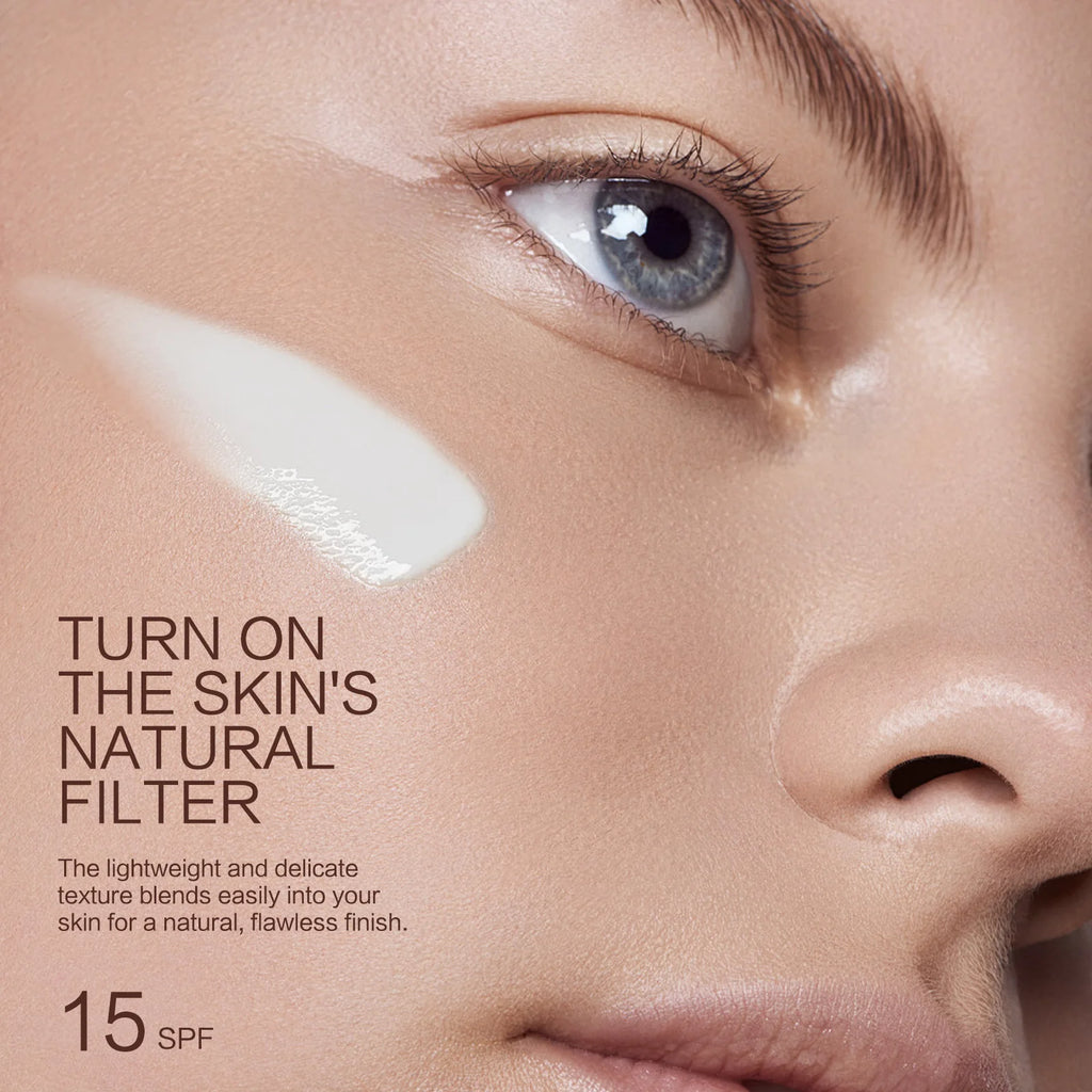 Changing Foundation SPF 15 - 50ml Lightweight Liquid Makeup for Fair to Medium Skin, Hydrating Natural Coverage with Hyaluronic