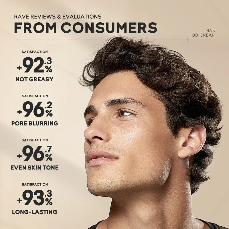 30g BB Cream for Men Full Coverage Facial Concealer Long Lasting Makeup Foundation Waterproof Men BB Liquid Foundation