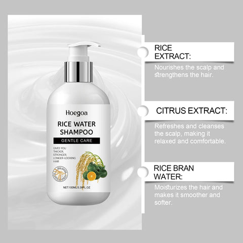 Rice Shampoo Reduce Loss Hair Growth Nourishing Scalp Deeply Cleansing Dandruff Restore Split Hair Shampoo For Dry Damaged Hair