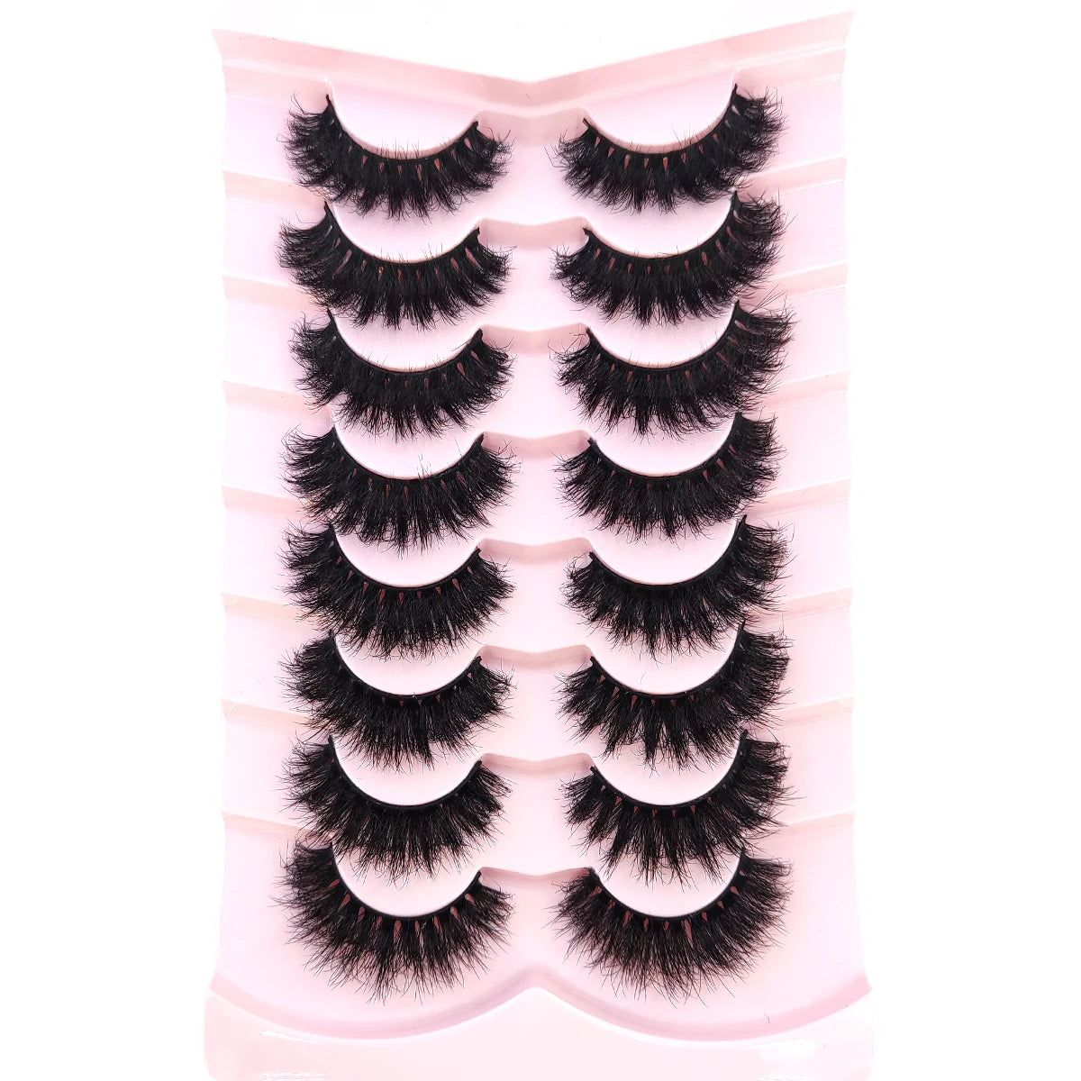 HBZGTLAD 5/8 Pairs of Natural Russian Striped Mink Lashes 3D False Lashes Volume Wavy False Lashes Eyelash Extensions Makeup