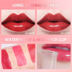 1PC Fruit Juice Lip Tint Non-stick Cup Liquid Lipstick and Blush 2 in1 Waterproof Smudge Proof Long Lasting Water Lip Stain