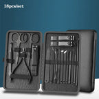 7/10/12/16/18pcs/set Stainless Steel Manicure Set Professional Nail Clipper Kit of Pedicure Tools Ingrown ToeNail Trimmer