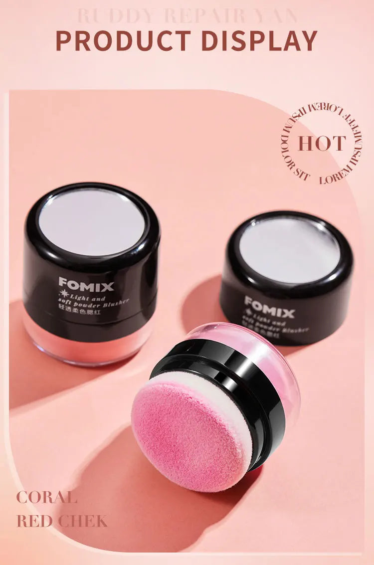 FOMIX Loose Powder Air Cushion Blush Long Last High Pigment Soft Misty Matte Face Blusher Natural Colors For Cheek