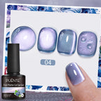 PUENTE 7.5ML Blue Laser Cat Magnetic Gel Nail Polish Sparkling Holographic Rainbow Cat Eye Gel Soak Off UV/LED Nail Art Varnish