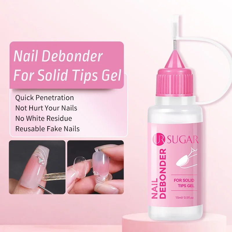 15ml wear nail needle tube nail polish remover solid patch glue UV jelly glue fast nail polish remover gentle and non-irritating