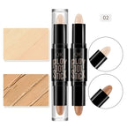 YANQINA Double-heads Contour & Highlight  Stick Sculpted Shading and V-Shape Facial Sculpting Two-in-one Concealer Pen Makeup