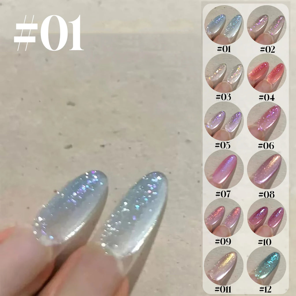 12ML 1-6PCS Popular Winter Internet Celebrity Hot-selling Northern Lights Cat Eye Magnet Gel Nail Polish Nail Art Nail Supplies