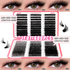 GROINNEYA Lashes Cluster DIY Lash Extension Mixed Tray Clusters Eyelashes Fluffy Volume Individual Lashes Cat Eye Lash Extension
