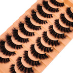 10 pairs of Russian striped eyelashes fluffy artificial mink eyelashes 3D fake eyelashes Russian curly eyelashes fake eyelashes