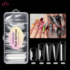 BNG Nail Dual Forms for Poly Extension Gel Nail Forms for Builder Gel Reusable 15 Sizes Acrylic Nail Molds Sets for Manicure