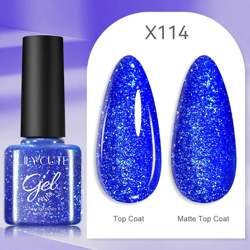 LILYCUTE  5ml Gold Sliver Metallic Liner Gel Nail Polish French Style Super Bright Mirror Pull Line Graffiti Painting Stripe Gel