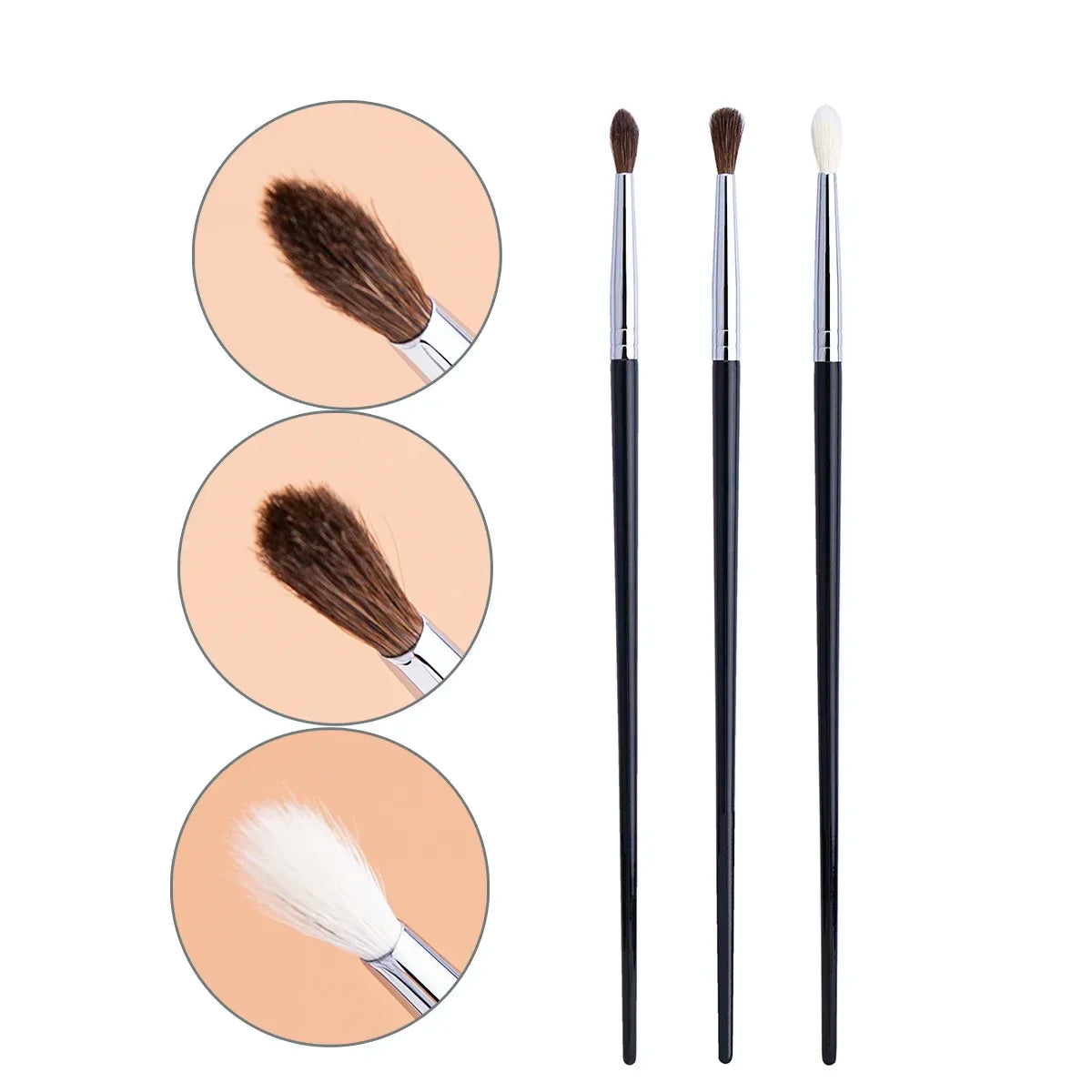 Small Crease Brush Mini Pointed Eyeshadow Blending Makeup Brush Fluffy Goat Hair / Horse Hair Precise Tapered Crease Makeup Tool