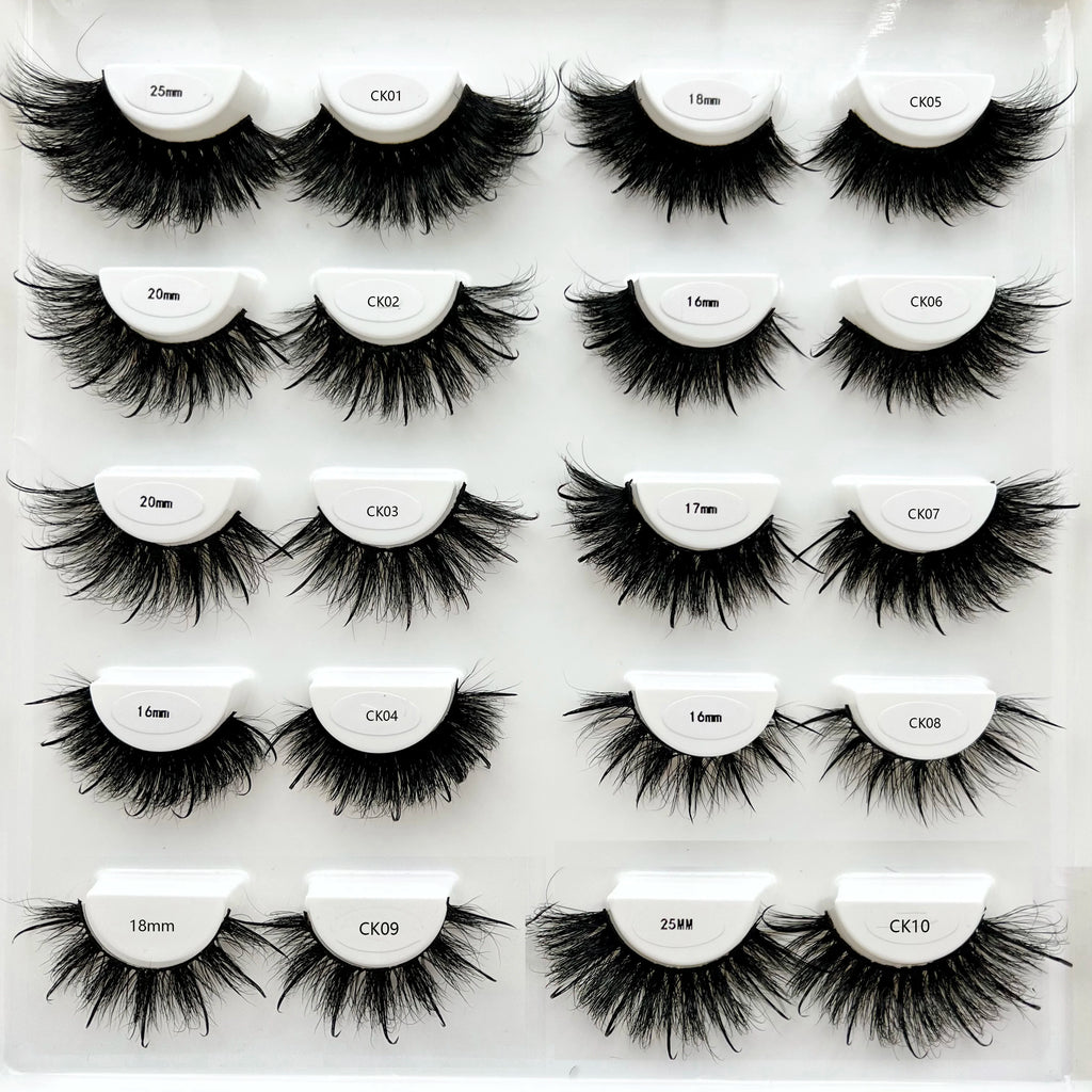 New Spike Real Mink Lashes High Quality 16mm 18mm 20mm 25mm Volume Fluffy Wispy Strip Lashes Suppliers Wholesale Mink Eyelashes