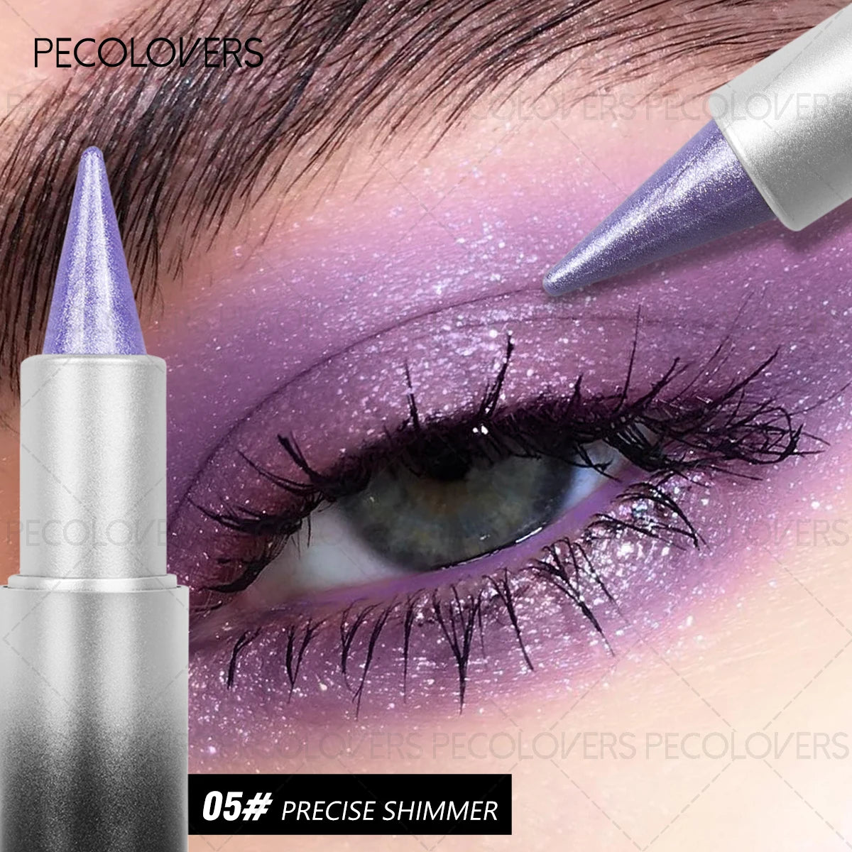 1PC Monochrome Glitter Eyeliner and Eyeshadow Pencil - Waterproof, Portable, Cutting-edge Design, Perfect Holiday Gift for Girls