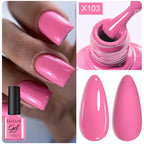 LILYCUTE Nude Crystal Rubber Base Gel Nail Polish Natural Color Semi Permanent UV Gel Soak Off Self Leveling Nail Gel Varnishes