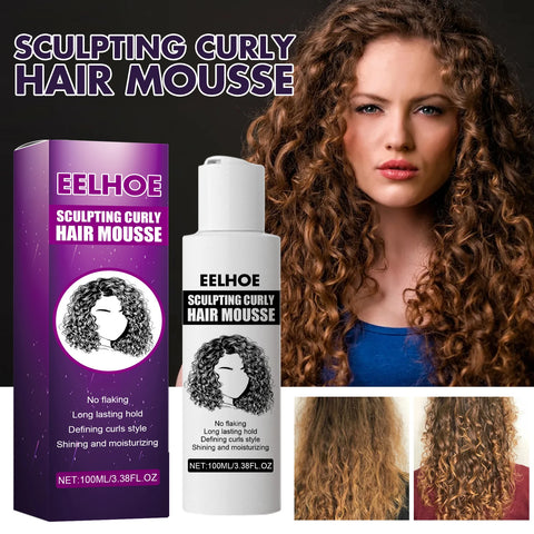 Curly Hair Styling Elastin Mousse Nature Volume Styling Moisturizing Fluffy Thickening Nourishing Enhance Hair Define Gel Cream