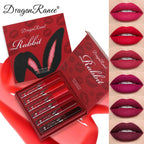 6-Piece Lip Gloss Set Velvet Matte Lip Gloss Waterproof and Sweat-Proof Lipstick Non-Stick Cup Matte Lipstick Holiday Gift Set