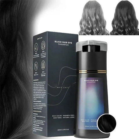 3-in-1 Hair Dye Shampoo Quick Color White Blackening Oil Control Fluffy Nourish Natural Long-Lasting Gentle