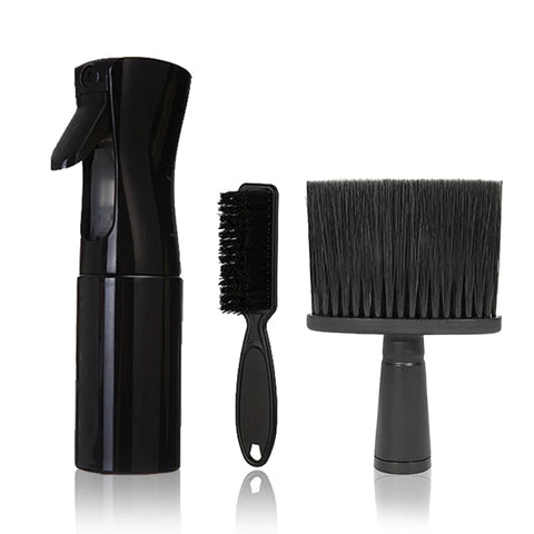 Salon-Grade Haircut Kit 3/4-Piece Set with Spray Bottle Comb Cleaning Brush for Expert Barbers- Elevate Your Haircutting Arsenal