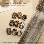 10 Rolls Water Soluble Leopard Print Transfer Paper Nail Transfer Foil Animal Printing Stickers Professional Nail Art Design