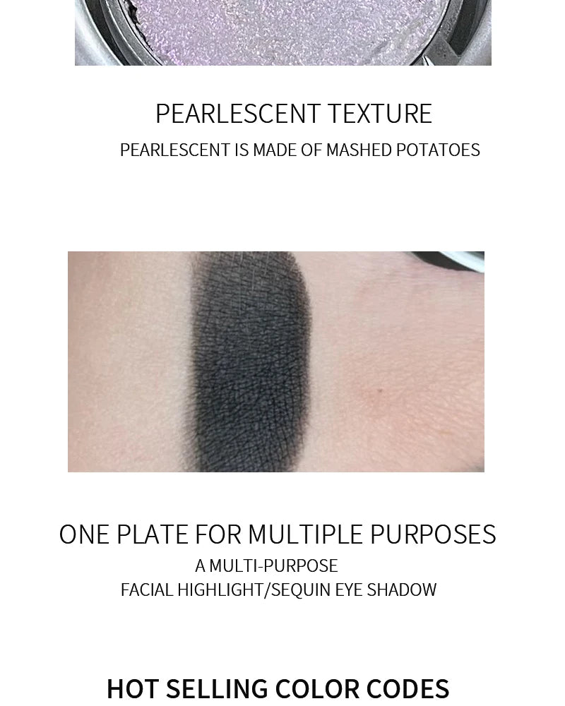 HERORANGE Glowing Charm Monochrome Eyeshadow Palette Pearlescent Explosion Polarized Brightening Silkworm Highlight