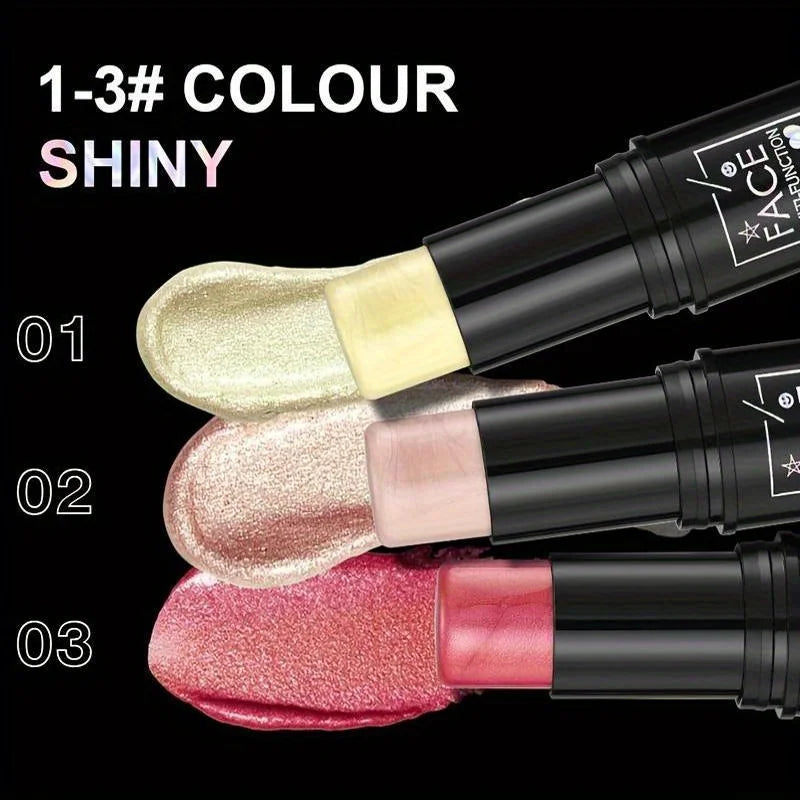 Three-in-one color multi-function waterproof makeup stick natural face multi-function: Blush, Eye Shadow, Bloom, lasting all day