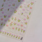 1pcs Dream Flower Window Shell Light Nail Art Stickers Japanese Flower Self Adhesive Stickers Press On Nails Decoration Decals