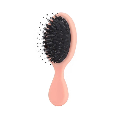 Portable Mini Paddle Brush Pig Bristle Matte Pocket Wet Brush Lightwear Frosted Hair Comb Holiday Vocation