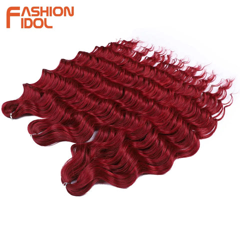 Anna Hair Synthetic Loose Deep Wave Braiding Hair Extensions 24 Inch Water Wave Braid Hair Ombre Blonde Twist Crochet Curly Hair