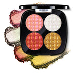 CHARMACY 4 Colors Duochrome Eyeshadow Palette Vegan Shimmer Multichrome Long-lasting Eye Shadow Cosmetic Makeup for Women