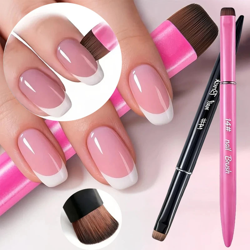 3 in 1 New French Nail Brush,with Multi-function Brush Head-Fine Nail Brush,Suitable for Gel and Acrylic Nails,Precise Cleaning