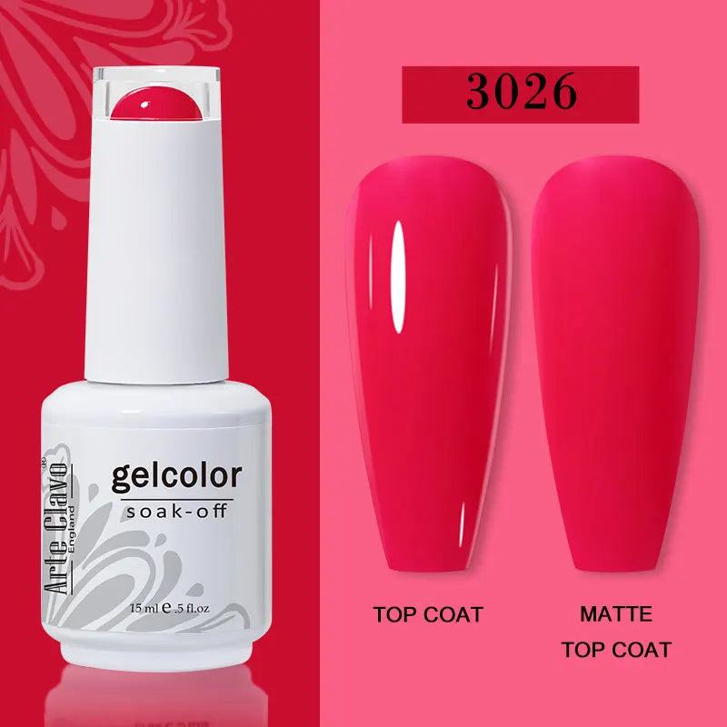 Arte Clavo Transparent Nude Pink Color Jelly Gel Nail Polish Semi Permanent 15ml Top Coat Soak Off UVLED Varnish Nail Art Design