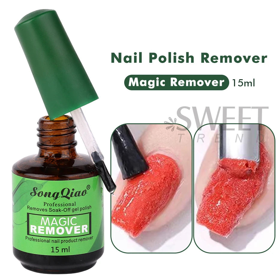 15ml Professional Remover Nail Gel Set With Pusher Magic Burst Soak Off Lacquer Degreaser Nails Cleanser Manicure Tools Supplies
