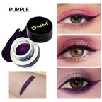Waterproof Matte Black Eye Liner Paste with Blade Brush Soft Easy Coloring Slim Bold Gel Eyeliner Silkworm Cream Natural Tint