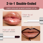 2 In 1 Lip Liner And Lip Gross Double Ended Peel Off Waterproof Matte Nourishing Moisturizing Smudge Proof Lip Tint Cosmetics