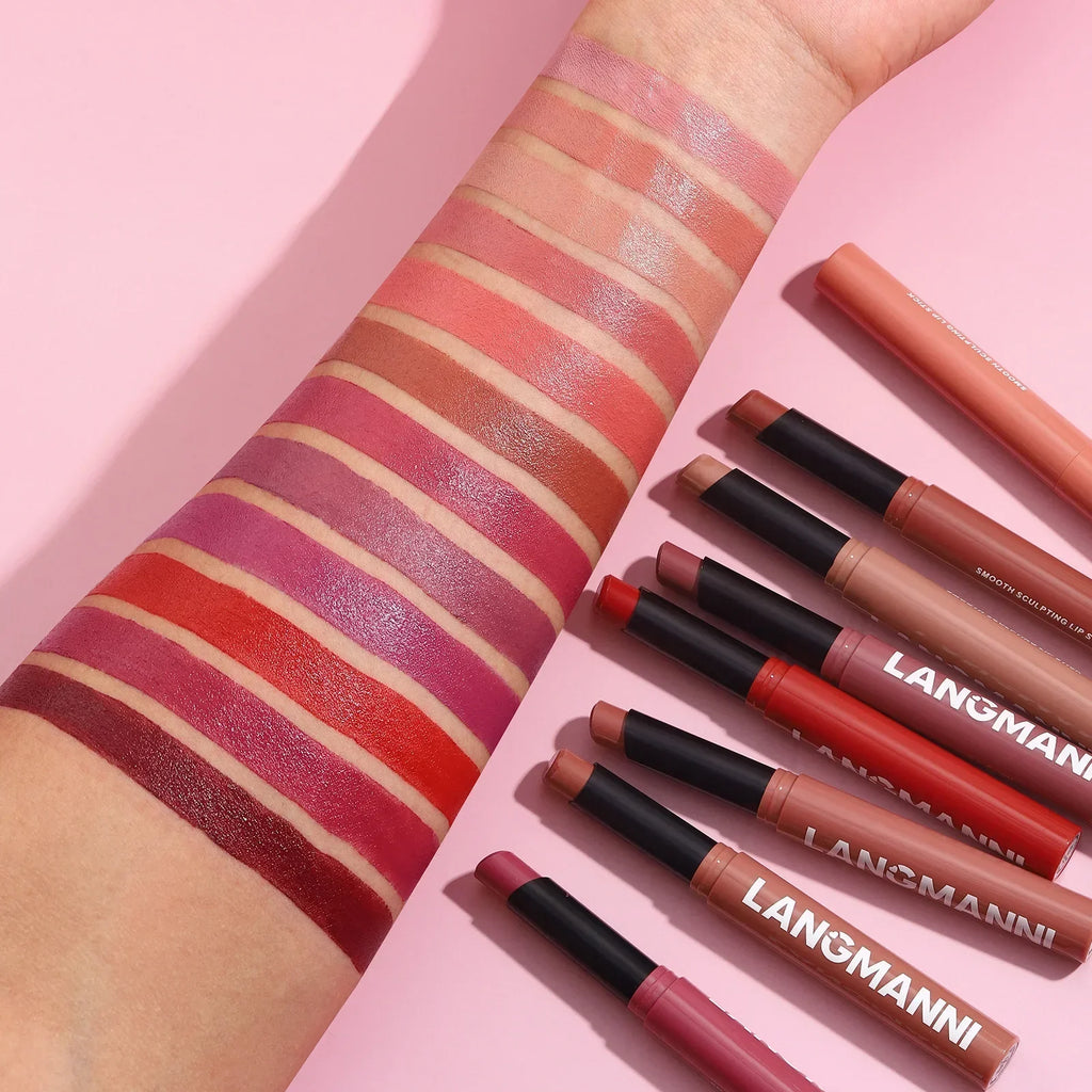 New Rotating Velvet Matte Lipstick Long Lasting Waterproof Lipstick Non-Stick Cup Lip Stain Tint Cosmetics Pencil Liner Makeup