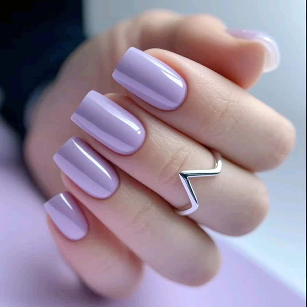 Artificial Press On Fake Nails Glossy Wine Red False Nail Long Square Reusable DIY Lady Fingernail Tip Manicure Tools