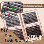 SEEUI Lash Clusters Kit Natural Look Large Capacity Lash Extension Kit with Lash Bond And Seal Eyelash Tweezers