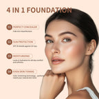 2pcs Waterproof Color Changing Foundation 4 in 1 SPF 30 Hydrating Long Lasting Brightening Concealer Coverage Makeup