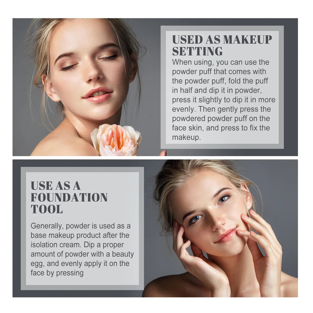 Face Setting Pressed Powder Oil Control Invisible Pores Waterproof Matte Long Lasting Natural Setting Powder Foundations Makeup